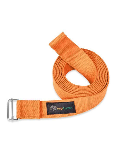 YogaBazar, pasek do jogi pomarańczowy 280 cm.