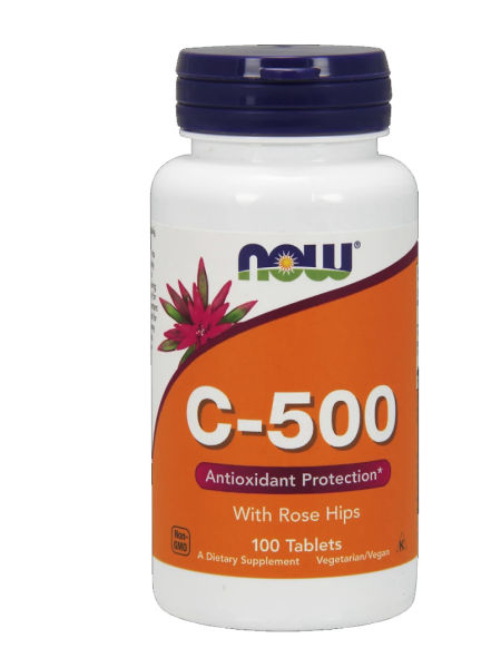 NOW Witamina C 500 Rose Hips 100 tabs