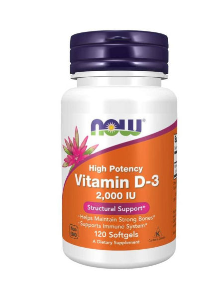 Now Foods Witamina D3 2000 IU - 120 kapsułek
