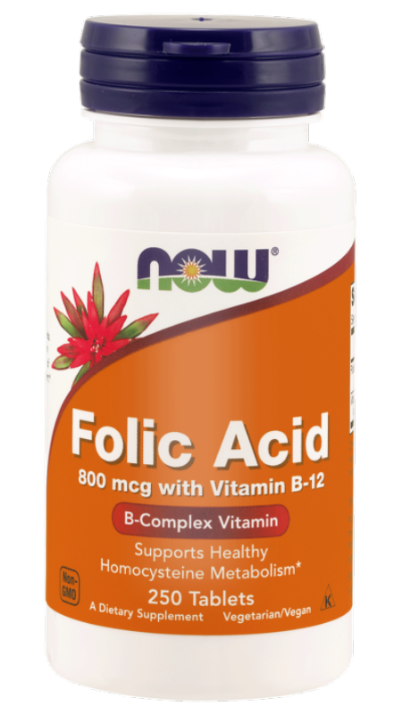 Now Foods Folic Acid 800 mcg - 250tabletek