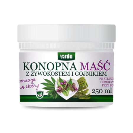 VIRDE konopna maść z żywokostem i gojnikiem, 250 ml.