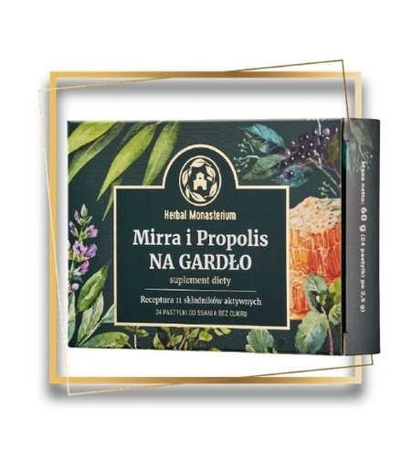 Herbal Monasterium, Mirra i propolis na gardło 24 pastylki