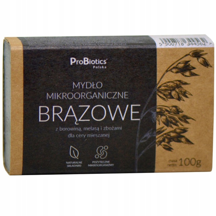 Probiotics, mydło brązowe KOSTKA 100 g zdjęcie 1